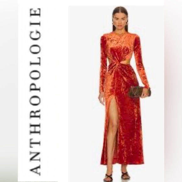 -Anthropologie- Significant Other Astrid Maxi velvet dress- size 4 - Picture 1 of 13